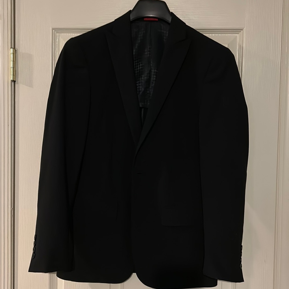 Black sport coat with peak collars